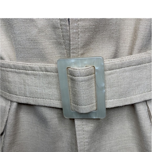 NWOT TALBOTS Tan Linen Blend Belted Blazer Jacket Petites Size 10P - Picture 12 of 16